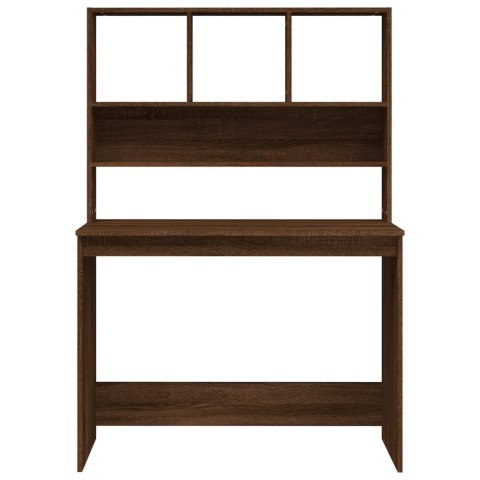 BIURKO Z PÓŁKAMI BRĄZOWY DĄB 102X45X148CM