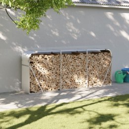 STOJAK NA DREWNO SREBRNY 234X45X100CM STAL GALWANIZOWANA