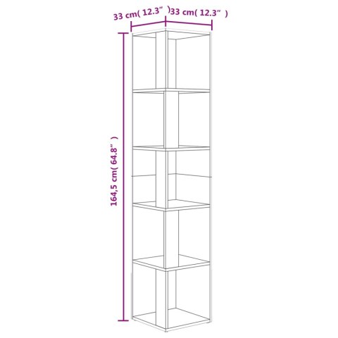 SZAFKA NAROŻNA NA KSIĄŻKI DĄB SONOMA 33X33X164,5CM