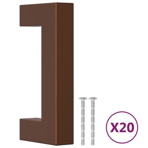 UCHWYTY MEBLOWE DO SZAFEK SZUFLAD KUCHENNYCH 20 SZT. BRĄZ 64MM STAL NIERDZ.