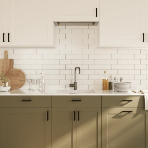 UCHWYTY MEBLOWE DO SZAFEK SZUFLAD KUCHENNYCH 20 SZT. CZARNE 96MM STAL NIERDZ.