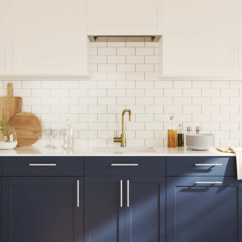 UCHWYTY MEBLOWE DO SZAFEK SZUFLAD KUCHENNYCH 20 SZT. SREBRNE 128MM STAL NIERDZ.