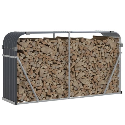 STOJAK NA DREWNO ANTRACYT 180X45X100CM STAL GALWANIZOWANA