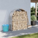 STOJAK NA DREWNO JASNOSZARY 120X45X140CM STAL GALWANIZOWANA