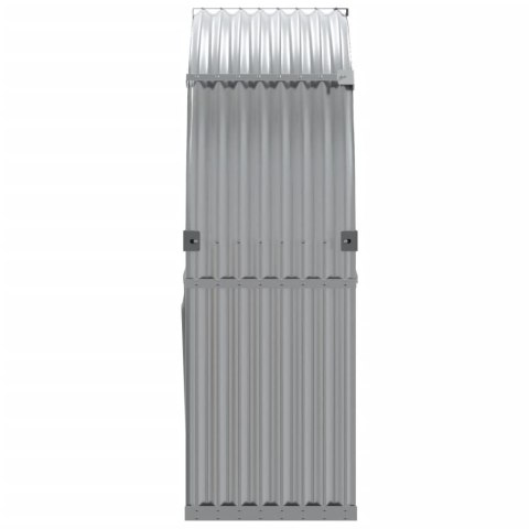 STOJAK NA DREWNO JASNOSZARY 120X45X140CM STAL GALWANIZOWANA
