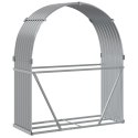 STOJAK NA DREWNO JASNOSZARY 120X45X140CM STAL GALWANIZOWANA
