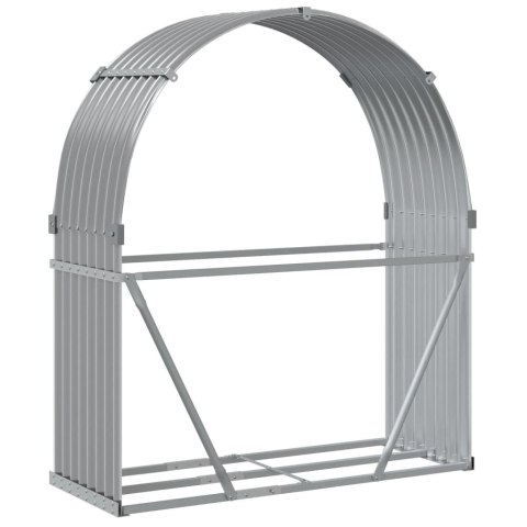 STOJAK NA DREWNO JASNOSZARY 120X45X140CM STAL GALWANIZOWANA