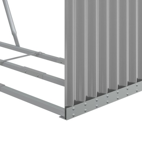 STOJAK NA DREWNO JASNOSZARY 120X45X140CM STAL GALWANIZOWANA