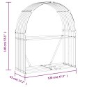STOJAK NA DREWNO JASNOSZARY 120X45X140CM STAL GALWANIZOWANA