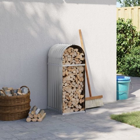 STOJAK NA DREWNO JASNOSZARY 40X45X100CM STAL GALWANIZOWANA