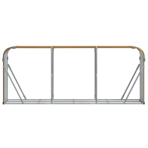 STOJAK NA DREWNO JASNY BRĄZ 234X45X100CM STAL GALWANIZOWANA