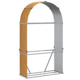 STOJAK NA DREWNO JASNY BRĄZ 120X45X210CM STAL GALWANIZOWANA