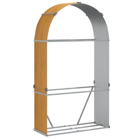 STOJAK NA DREWNO JASNY BRĄZ 120X45X210CM STAL GALWANIZOWANA