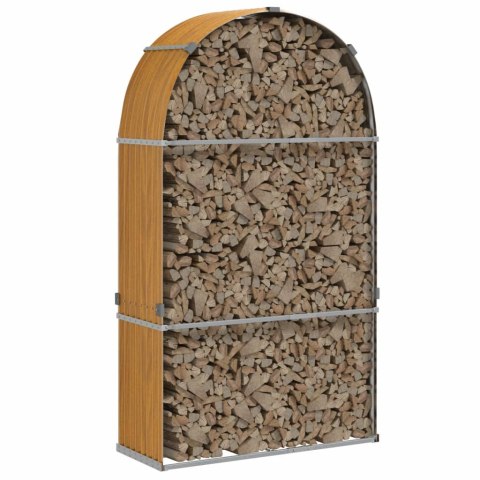 STOJAK NA DREWNO JASNY BRĄZ 120X45X210CM STAL GALWANIZOWANA