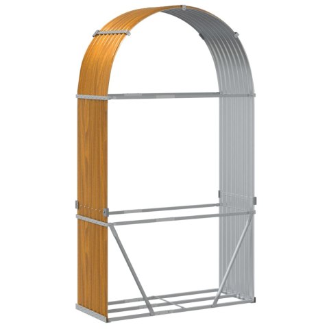 STOJAK NA DREWNO JASNY BRĄZ 120X45X210CM STAL GALWANIZOWANA
