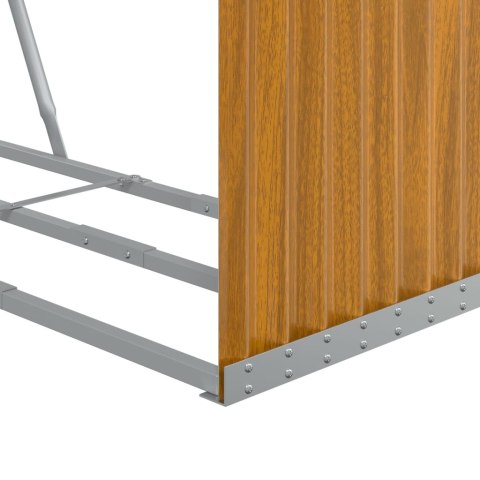 STOJAK NA DREWNO JASNY BRĄZ 120X45X210CM STAL GALWANIZOWANA