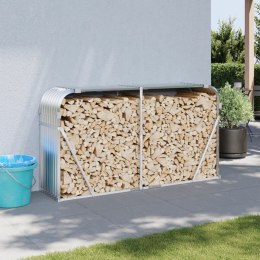 STOJAK NA DREWNO SREBRNY 180X45X100CM STAL GALWANIZOWANA