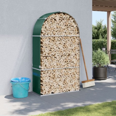 STOJAK NA DREWNO ZIELONY 120X45X210CM STAL GALWANIZOWANA