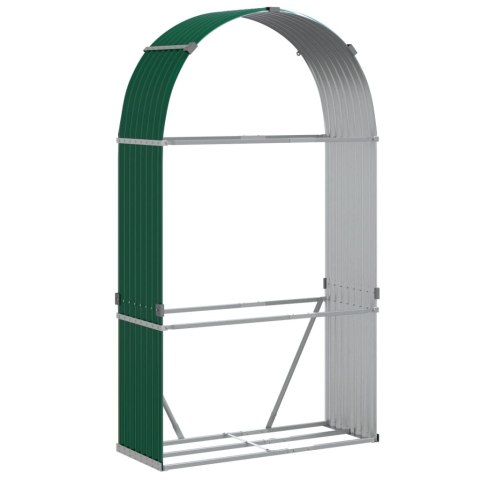 STOJAK NA DREWNO ZIELONY 120X45X210CM STAL GALWANIZOWANA