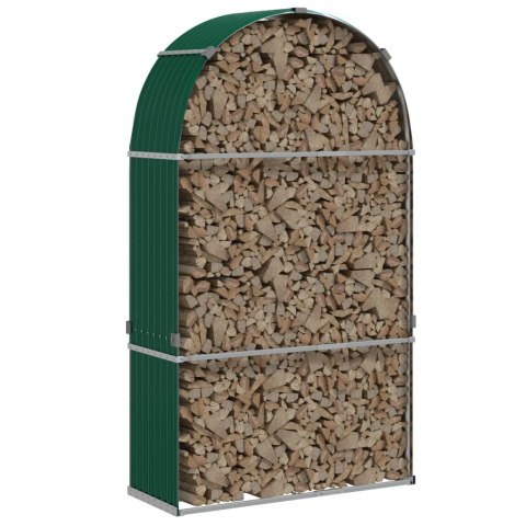 STOJAK NA DREWNO ZIELONY 120X45X210CM STAL GALWANIZOWANA