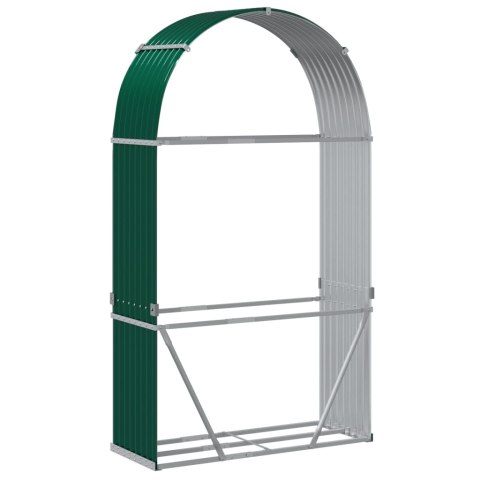 STOJAK NA DREWNO ZIELONY 120X45X210CM STAL GALWANIZOWANA