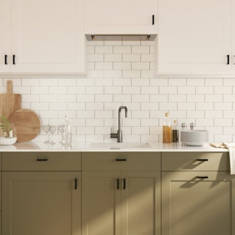 UCHWYTY MEBLOWE DO SZAFEK SZUFLAD KUCHENNYCH 20 SZT. CZARNE 64MM STAL NIERDZ.