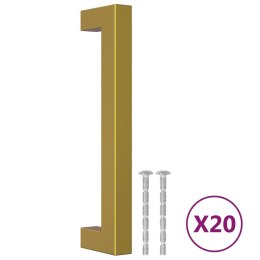 UCHWYTY MEBLOWE DO SZAFEK SZUFLAD KUCHENNYCH 20 SZT. ZŁOTE 128MM STAL NIERDZ.