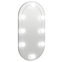 LUSTRO Z LAMPAMI LED 60X30CM SZKLANE OWALNE