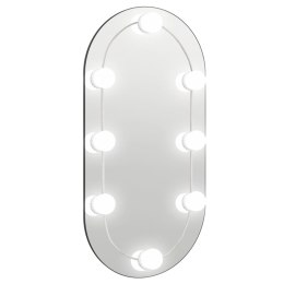 LUSTRO Z LAMPAMI LED 60X30CM SZKLANE OWALNE