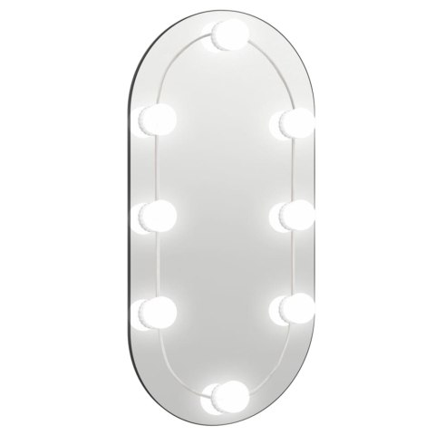 LUSTRO Z LAMPAMI LED 60X30CM SZKLANE OWALNE