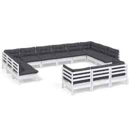 13-CZ. ZESTAW WYPOCZYNKOWY DO OGRODU Z PODUSZKAMI BIAŁY