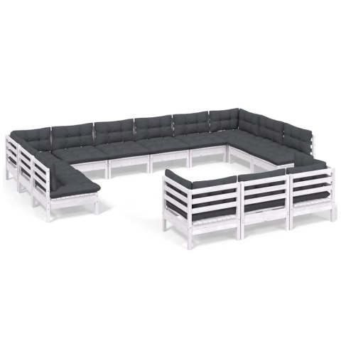 13-CZ. ZESTAW WYPOCZYNKOWY DO OGRODU Z PODUSZKAMI BIAŁY