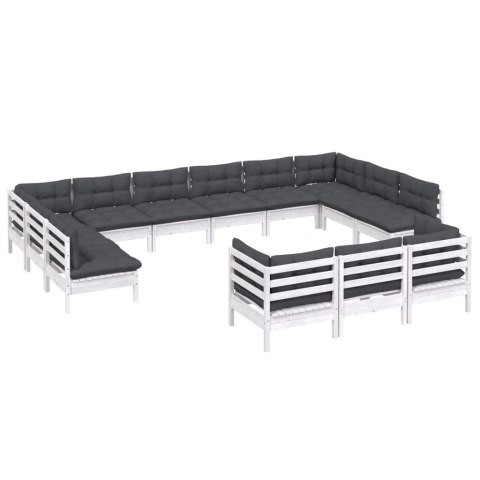 13-CZ. ZESTAW WYPOCZYNKOWY DO OGRODU Z PODUSZKAMI BIAŁY