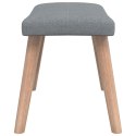 FOTEL Z PODNÓŻKIEM JASNOSZARY OBITY TKANINĄ