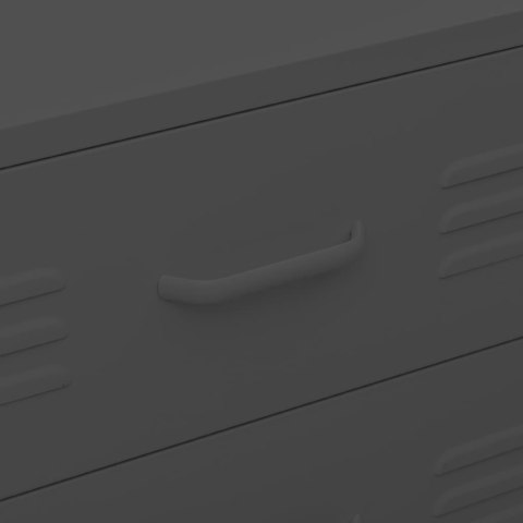 SZAFKA Z SZUFLADAMI ANTRACYTOWA 80X35X101,5CM STALOWA