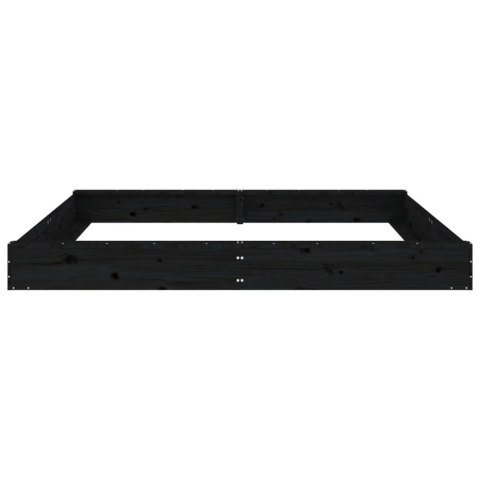 PIASKOWNICA Z SIEDZISKAMI CZARNA KWADRATOWA DREWNO SOSNOWE