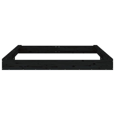 PIASKOWNICA Z SIEDZISKAMI CZARNA KWADRATOWA DREWNO SOSNOWE