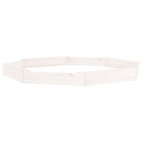 PIASKOWNICA Z SIEDZISKAMI BIAŁA OŚMIOKĄTNA DREWNO SOSNOWE