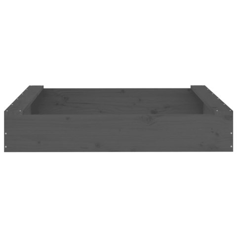 PIASKOWNICA Z SIEDZISKAMI SZARA KWADRATOWA DREWNO SOSNOWE