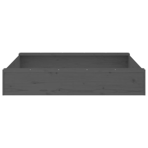 PIASKOWNICA Z SIEDZISKAMI SZARA KWADRATOWA DREWNO SOSNOWE