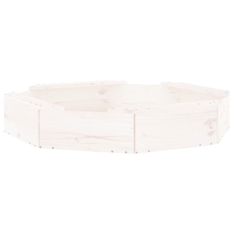 PIASKOWNICA Z SIEDZISKAMI BIAŁA OŚMIOKĄTNA DREWNO SOSNOWE