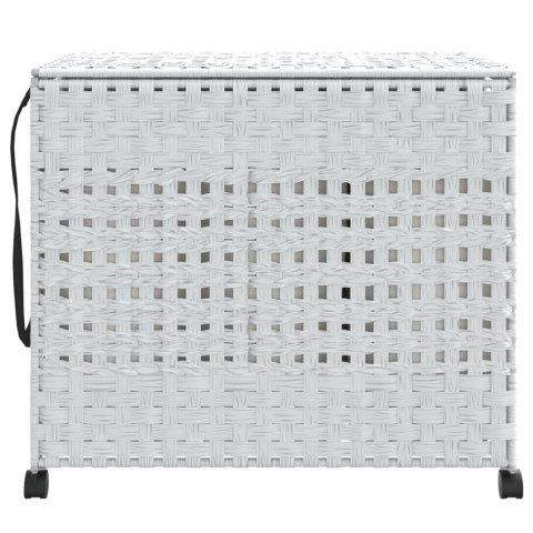 KOSZ NA PRANIE Z KÓŁKAMI BIAŁY 66X35X60CM RATTAN