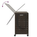 KOSZ NA PRANIE Z KÓŁKAMI CIEMNY BRĄZ 66X35X60CM RATTAN