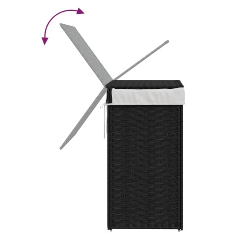 KOSZ NA PRANIE Z POKRYWĄ CZARNY 46X33X60CM POLIRATTAN