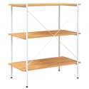 3-POZIOMOWY REGAŁ BIAŁY I DREWNO DĘBOWE 80X40X92CM