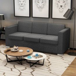 3-OSOBOWA SOFA TAPICEROWANA TKANINĄ CIEMNOSZARA