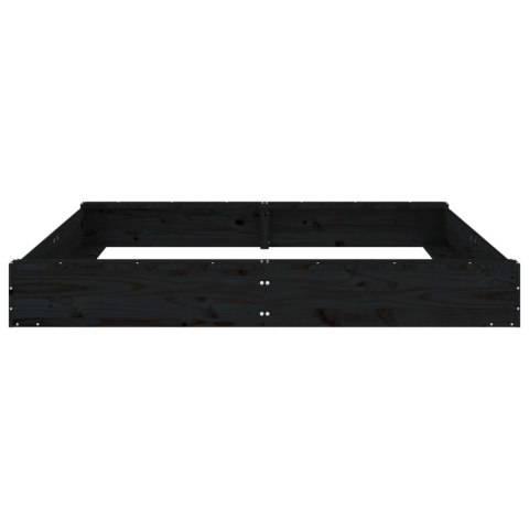 PIASKOWNICA Z SIEDZISKAMI CZARNA KWADRATOWA DREWNO SOSNOWE