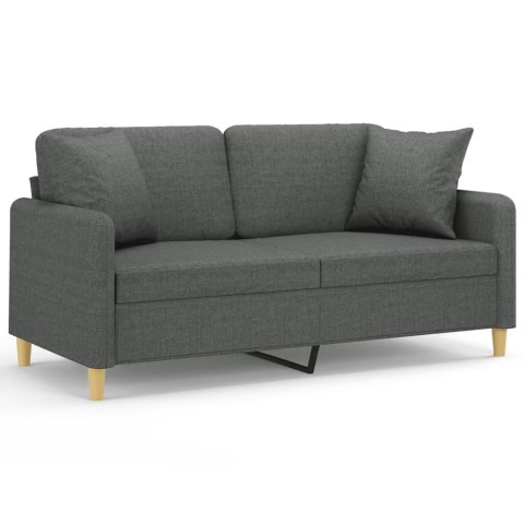 2-OSOBOWA SOFA Z PODUSZKAMI CIEMNOSZARA 140CM TKANINA