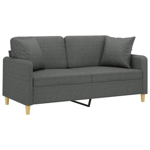 2-OSOBOWA SOFA Z PODUSZKAMI CIEMNOSZARA 140CM TKANINA