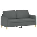 2-OSOBOWA SOFA Z PODUSZKAMI CIEMNOSZARA 140CM TKANINA